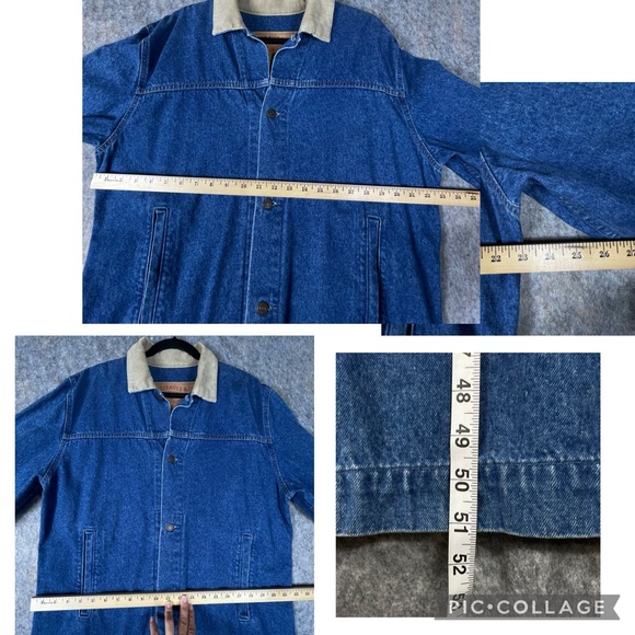 Levi's Vintage Classic Cowboy Denim/Corduroy Collar Trench Coat Duster 80s 90s M - Picture 14 of 16